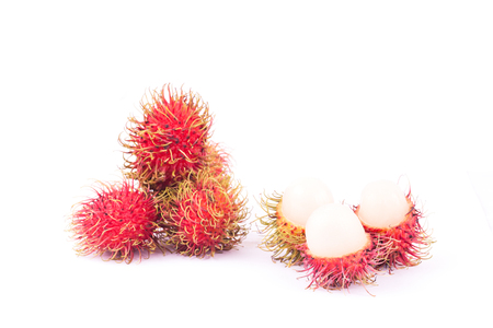 rambutan Premium sweet delicious fruit of Thailand ,isolated on white backgroundの写真素材