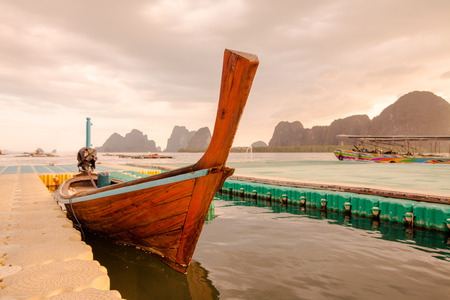 Traditional thai long tail boat , Thailand.の写真素材