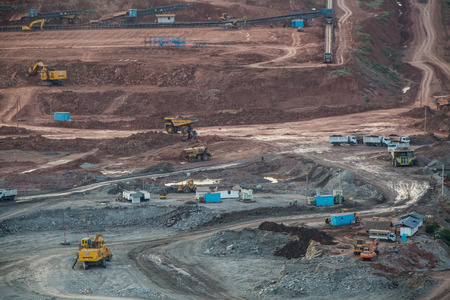 Lampang,Thailand, - November 2,2015 : Excavator at the lignite opencast mining ,Mae Moh Lignite...