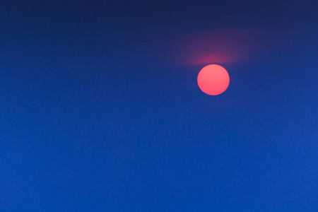 sunrise  or sunset on blue sky.の写真素材