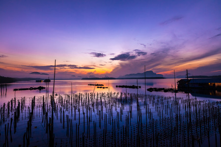 The Oyster Farms at Fisherman village at Samchong-tai, Phang Nga, Thailand