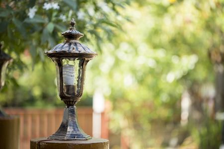 Antique frosty lamppost, Vintage lampotの写真素材