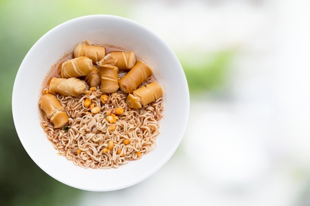 Instant noodles top view.の写真素材