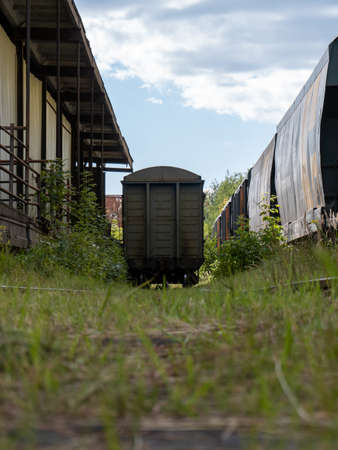 old abandoned wagonのeditorial素材