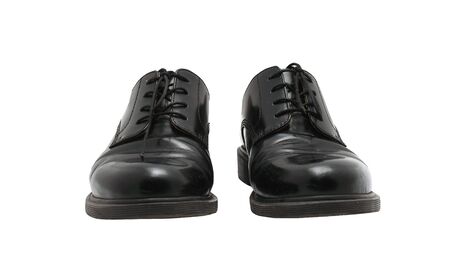 men's patent-leather shoes on white