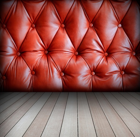 grunge interior with leather wallの写真素材