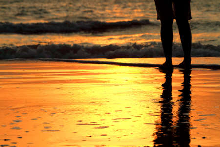 man standing in sunの写真素材