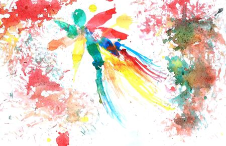 abstract hand drawn watercolor backgroundの写真素材