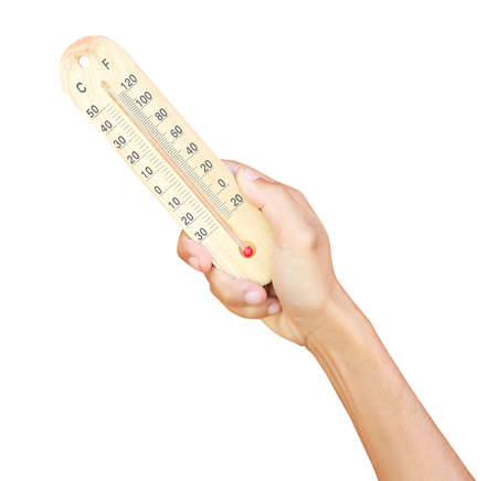 old wooden thermometerの写真素材