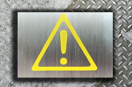 warning sign on white backgroundの写真素材