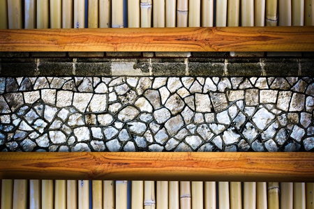 Brick and bamboo texture.の写真素材