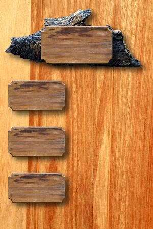 Menu wood  on wood wallの写真素材