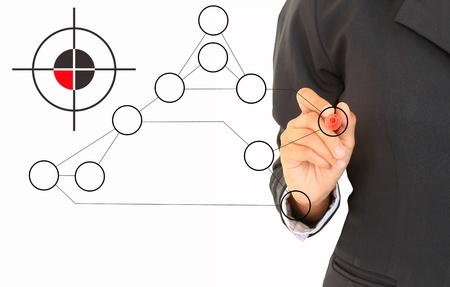 hand drawing in a whiteboardの写真素材