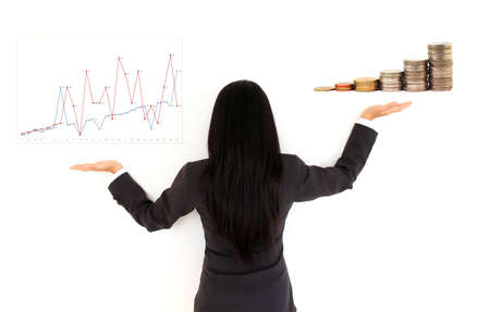 Profit Growing - Business women and diagramの写真素材