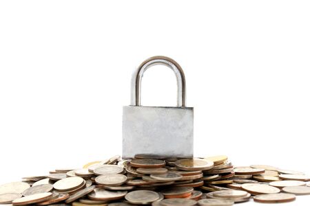 locked moneyの写真素材