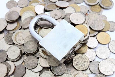 locked moneyの写真素材