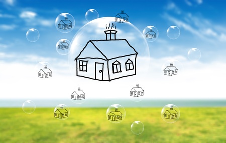 Real-Estate Bubble on the background sky.の写真素材