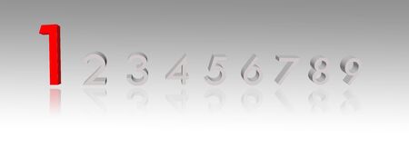 3d numbers isolated on white backgroundの写真素材