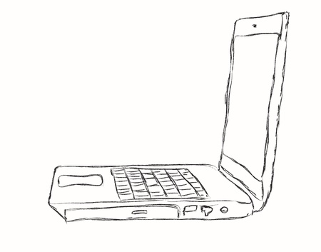 The laptop isolated on a white backgroundの写真素材