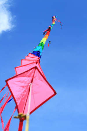 CHA-AM - MARCH 10: Colorful kites in the 12th Thailand International Kite Festival on March 9, 2012 in Naresuan Camp, Cha-am, Thailandの写真素材
