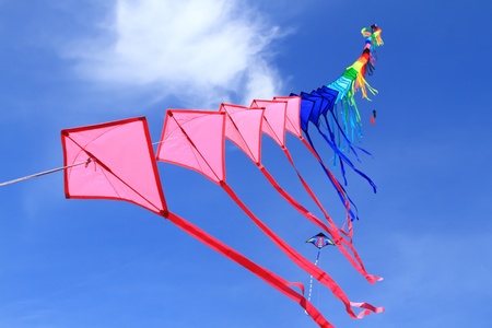 CHA-AM - MARCH 10: Colorful kites in the 12th Thailand International Kite Festival on March 9, 2012 in Naresuan Camp, Cha-am, Thailandの写真素材