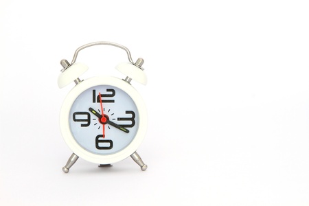 Clock a over white background