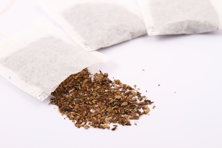 Close-up of tea bagsの写真素材