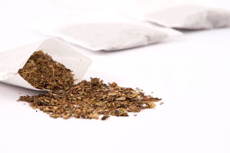 Close-up of tea bagsの写真素材