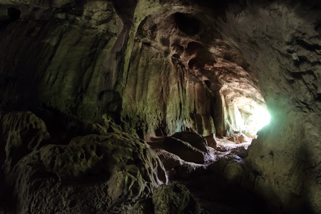 Cave area with a large number of magnificent stalagmites and stalactitesの写真素材