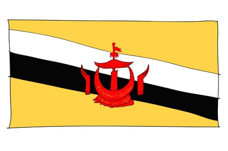 hand drawn   of flag of Bruneianの写真素材