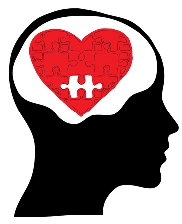 Love concept with human headの写真素材