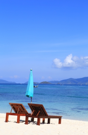 Beach furniture set in Lipe island, Thailandの写真素材