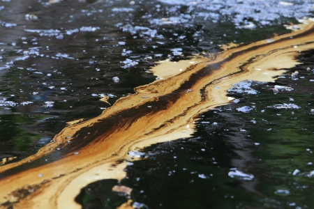 Gulf oil spill is shown on a beach