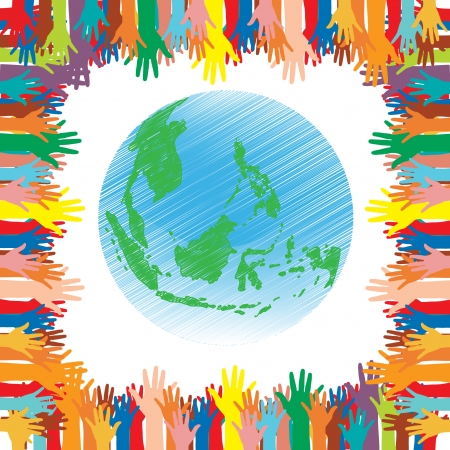 Hand Save The Earth Conceptualのイラスト素材