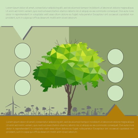 ecological infographics with tree  infographic conceptのイラスト素材