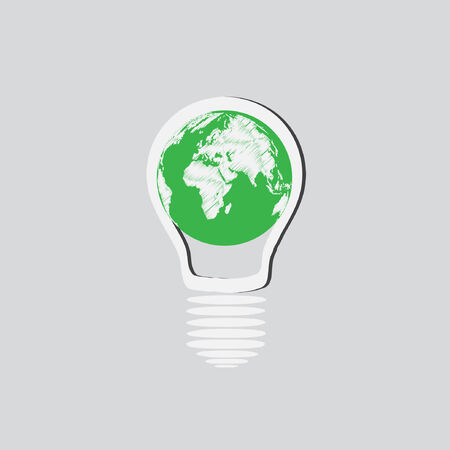 Light Bulb with Earth Globe conceptのイラスト素材