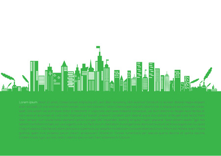 Go green city  Industry sustainable developmentのイラスト素材