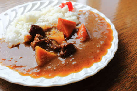 Curry rice with porkの写真素材