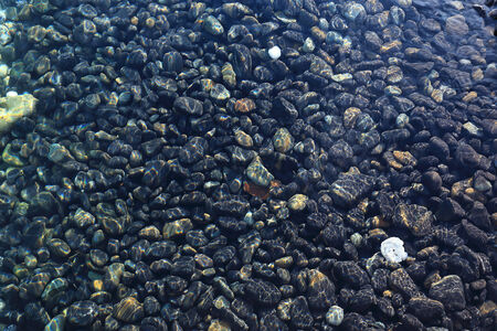pebbles at beautiful rock islandの写真素材