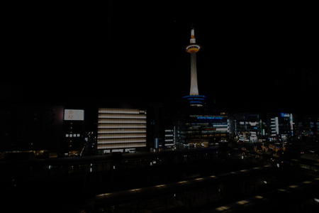 KYOTO, JAPAN - January 14, 2014: Kyoto Station is Japan's 2nd largest train station and its futurism architecture opened amid controversy in 1997 in the otherwise historical cityのeditorial素材