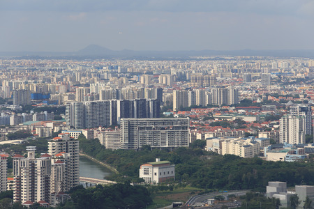 Bird's eye view of Singaporeのeditorial素材