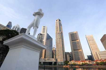 Sir Raffles statue, Singaporeのeditorial素材