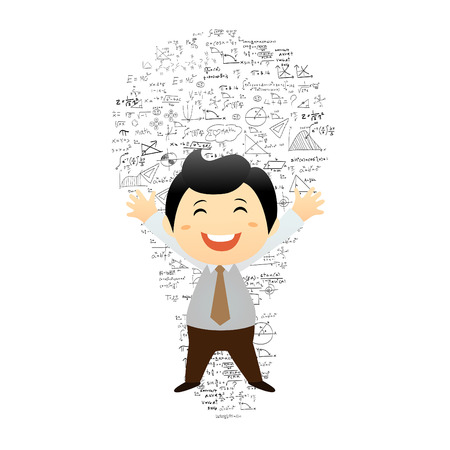 Bulb and formulas  The idea of  vector backgroundのイラスト素材