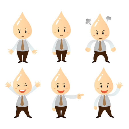 set businessman cartoon characterのイラスト素材