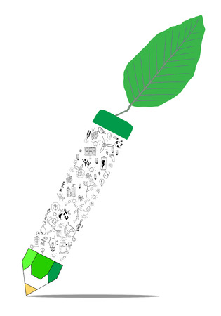 Save nature concept with pencilのイラスト素材