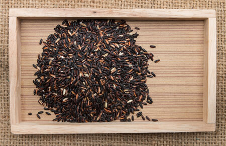 brown rice on sackingの写真素材