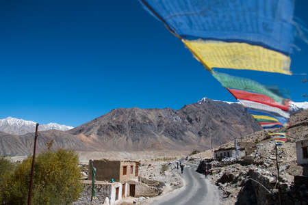 Prayer flag at Leh, Ladakh, Indiaのeditorial素材