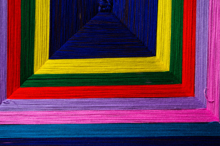 Sewing threads multicolored background closeupの写真素材