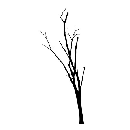 vector black silhouette of a bare treeのイラスト素材