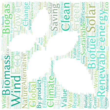 Ecology Earth concept word collage. Environmental poster design templateのイラスト素材